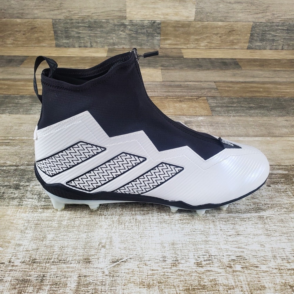 Adidas Nasty 2.0 Mens Shoes Sz 12 White Core Black Gray Zipper Football Cleats